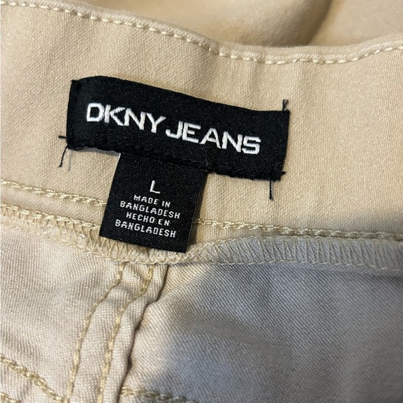 DKNY Tan High Waist Shorts Casual Cotton Blend Size Large - Picture 5 of 6